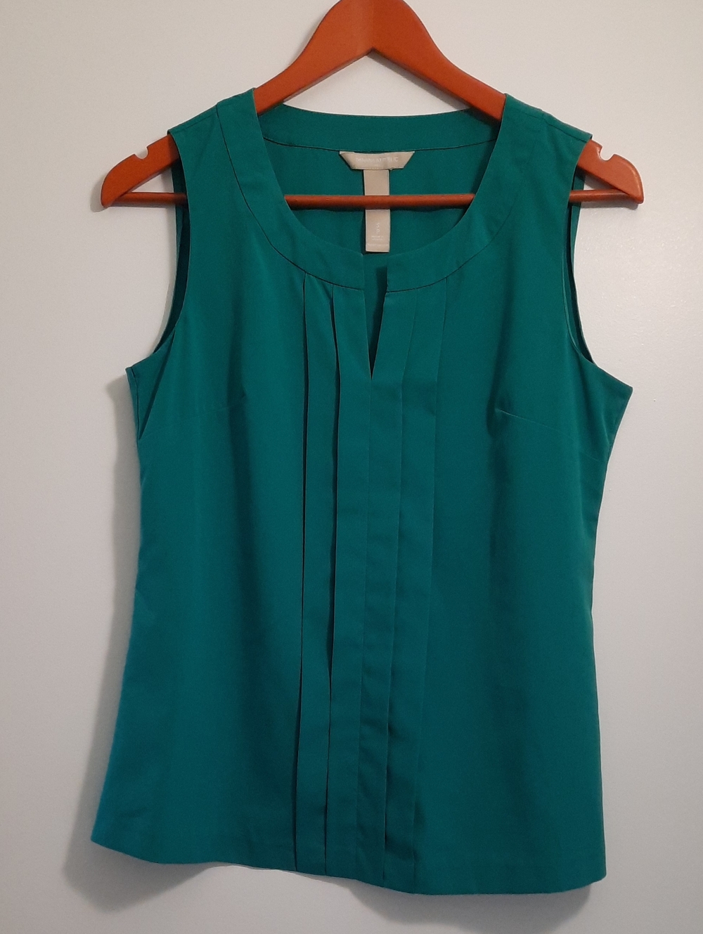 Banana Republic Teal Pleated Sleeveless Camisole